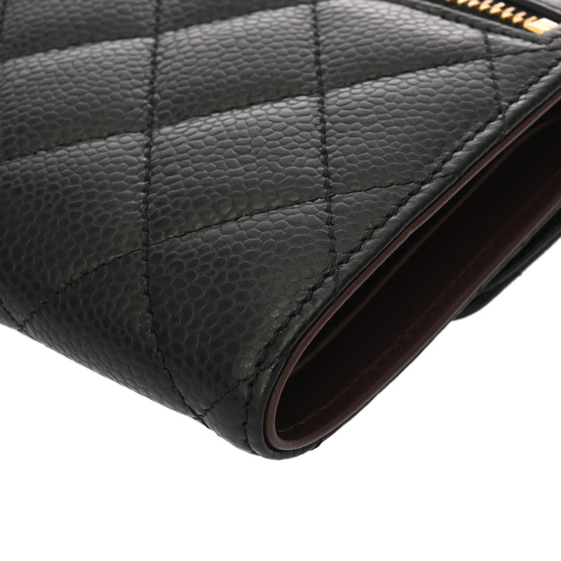 CHANEL シャネル クラシック スモールフラップウォレット ブラック AP0231 レディース キャビアスキン 三つ折り財布 未使用 銀蔵