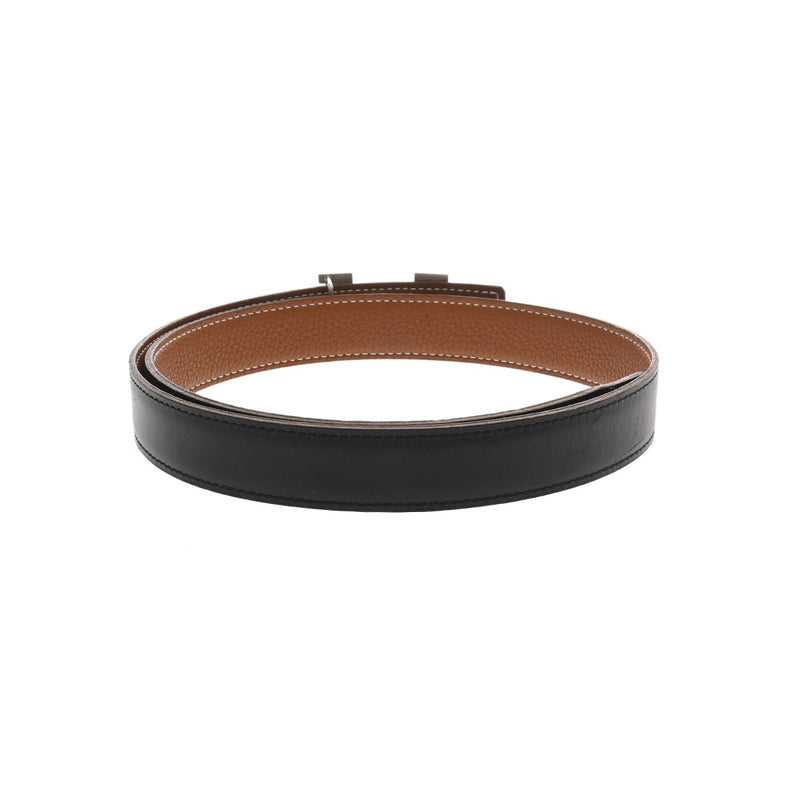 HERMES エルメス Hベルト サイズ70 リバーシブル ブラック/ゴールド □F刻印(2002年頃) メンズ BOXカーフ/トゴ ベルト Aランク 中古 銀蔵