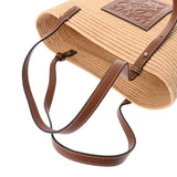 LOEWE ロエベ スクエア バスケットバッグ ベージュ/ブラウン レディース パームリーフ/レザー かごバッグ・バスケット ABランク 中古 銀蔵