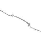 TIFFANY&Co. ティファニー Tスマイル ブレスレット スモール ダイヤ レディース K18ホワイトゴールド WG ブレスレット Aランク 中古 銀蔵