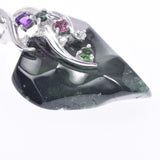 no brand ノーブランド トルマリン ダイヤ0.04ct ガーネット - - レディース K18ホワイトゴールド ネックレス Aランク 中古 銀蔵