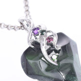 no brand ノーブランド トルマリン ダイヤ0.04ct ガーネット - - レディース K18ホワイトゴールド ネックレス Aランク 中古 銀蔵