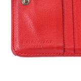 BALENCIAGA バレンシアガ ペーパービルフォールドコンパクトウォレット 赤 シルバー金具 371662 レディース カーフ 二つ折り財布 Bランク 中古 銀蔵