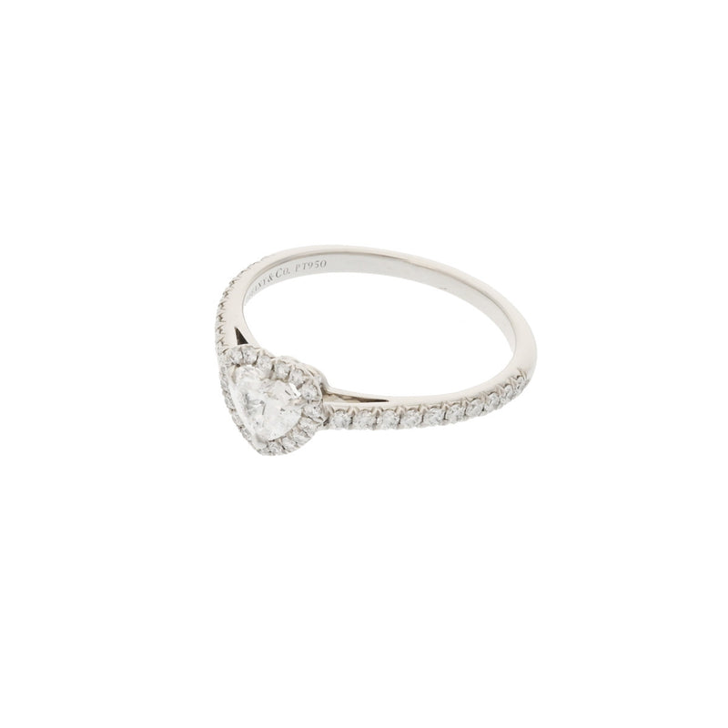 TIFFANY&Co. ティファニー ソレスト  ハートシェイプダイヤ0.39ct ハーフエタニティ #12 12号 レディース Pt950プラチナ リング・指輪 Aランク 中古 銀蔵