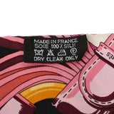 HERMES エルメス ツイリー COACING 黒/ピンク/白 レディース シルク100％ スカーフ ABランク 中古 銀蔵