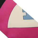 HERMES エルメス ツイリー COACING 黒/ピンク/白 レディース シルク100％ スカーフ ABランク 中古 銀蔵