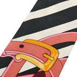 HERMES エルメス ツイリー COACING 黒/ピンク/白 レディース シルク100％ スカーフ ABランク 中古 銀蔵