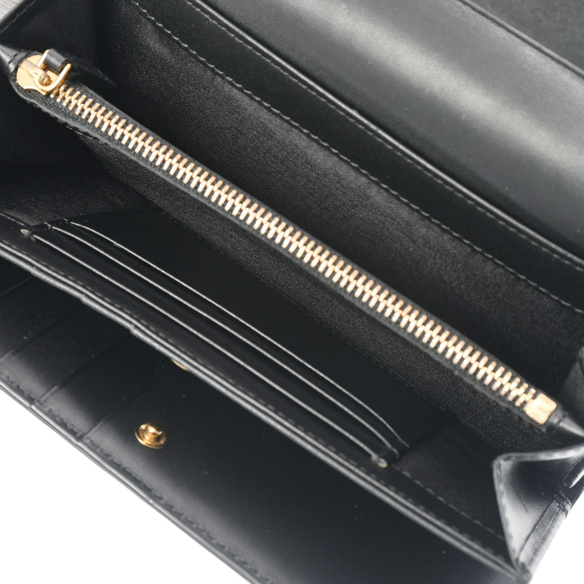 エムシーエム3つ折り長財布 黒 GP金具 ユニセックス レザー 長