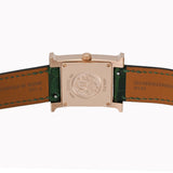 エルメス Hウォッチ ダイヤベゼル HH4.272　730/ZZ65 マラカイト レディース 腕時計 クォーツ 銀蔵