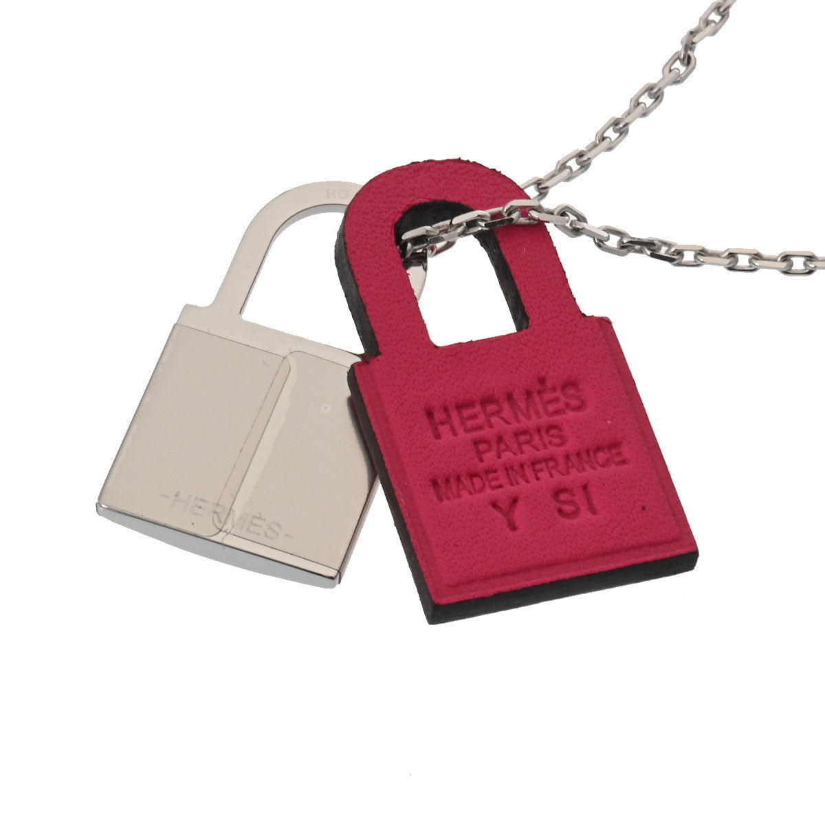 ◇エルメス◇オーケリー/ピアス/刻印:D/シルバー/ピンク/両耳用/ブランド 栄】エルメス カデナ オーケリー シルバー金具 ピンク ピアス Y刻印