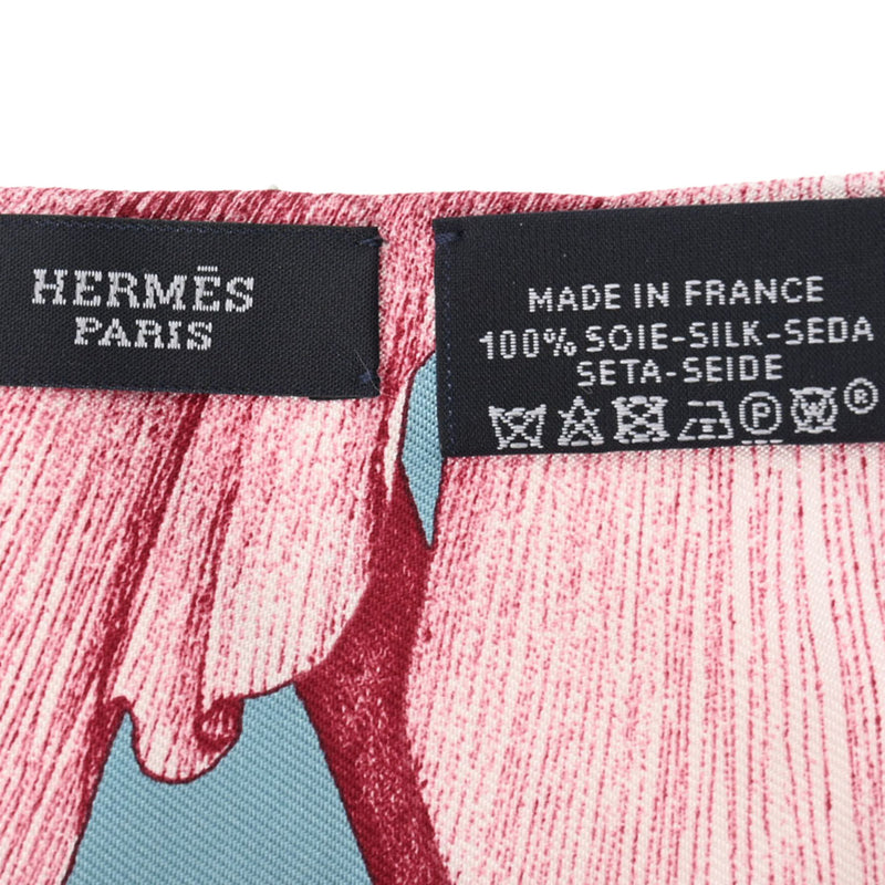 HERMES エルメス ツイルアップ 水色/赤 - レディース シルク100％ スカーフ Aランク 中古 銀蔵