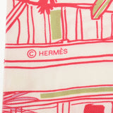 HERMES エルメス ツイリー RAYURES D ETE ホワイト/ピンク レディース シルク100％ スカーフ ABランク 中古 銀蔵