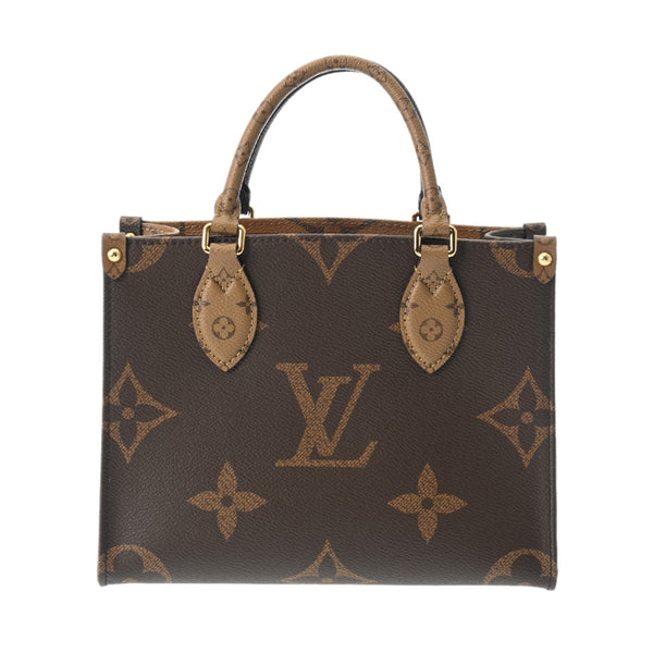 LOUIS VUITTON ルイヴィトン モノグラムリバース オンザゴー PM 2WAY ブラウン M46373 レディース モノグラムキャンバス ハンドバッグ 新同 中古 銀蔵