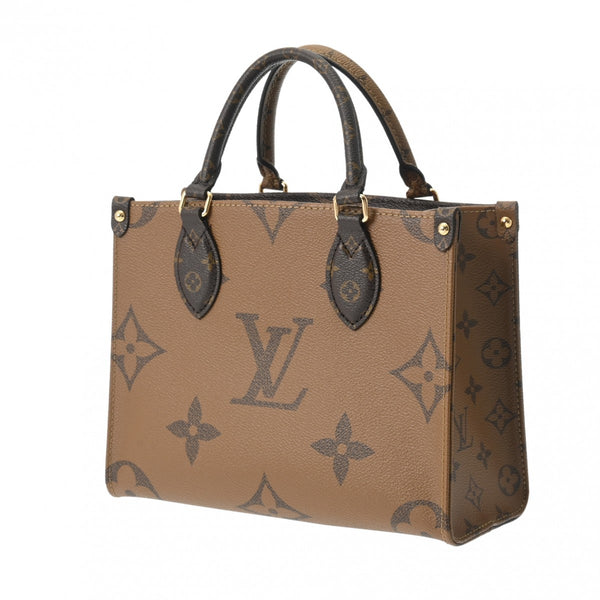 LOUIS VUITTON ルイヴィトン モノグラムリバース オンザゴー PM 2WAY ブラウン M46373 レディース モノグラムキャンバス ハンドバッグ 新同 中古 銀蔵