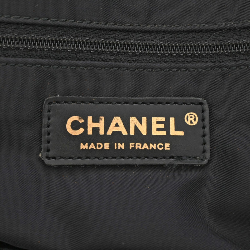 CHANEL シャネル ニュートラベルライン トート MM ブラック ゴールド金具 レディース ナイロン ハンドバッグ Bランク 中古 銀蔵