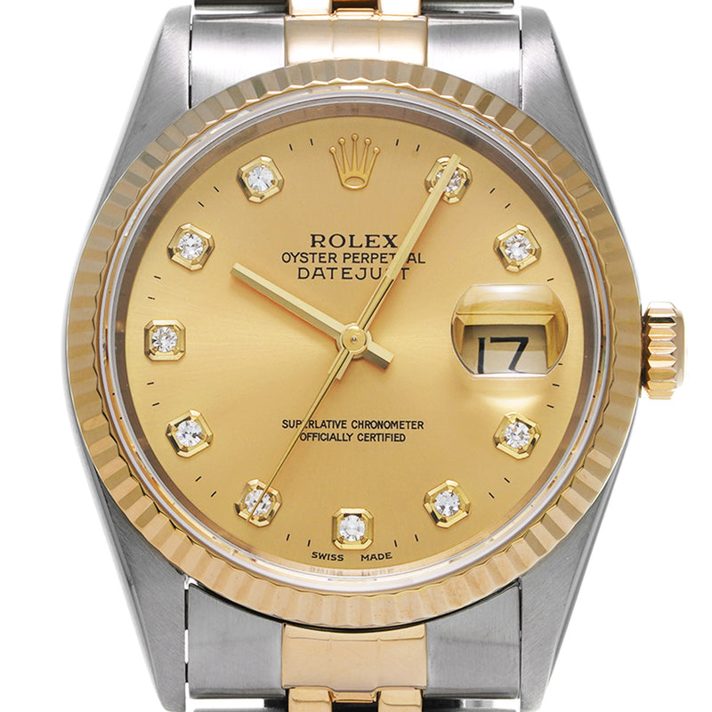 ROLEX ロレックス デイトジャスト 10Pダイヤ 16233G メンズ 腕時計 自動巻き Aランク 中古 銀蔵