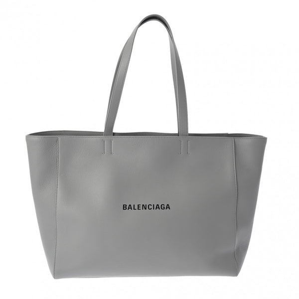 BALENCIAGA バレンシアガ エブリデイ イーストウエスト グレー レディース カーフ トートバッグ 新同 中古 銀蔵