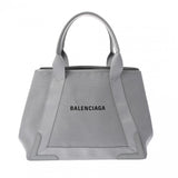 BALENCIAGA バレンシアガ ネイビーカバス M グレー 581292 レディース コットン カーフ ハンドバッグ 新同 中古 銀蔵