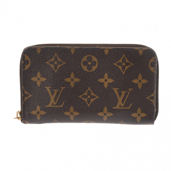 LOUIS VUITTON ルイヴィトン モノグラム ジッピーコンパクトウォレット ブラウン M61440 レディース モノグラムキャンバス 長財布 Bランク 中古 銀蔵