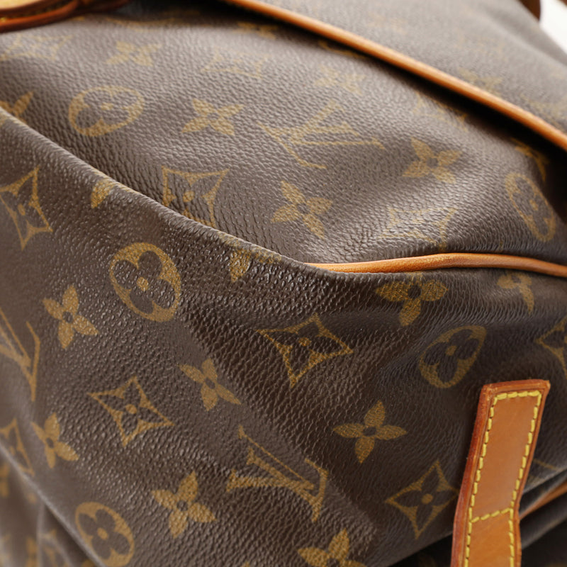 LOUIS VUITTON ルイヴィトン モノグラム ソミュール 35 ブラウン M42254 レディース モノグラムキャンバス ショルダーバッグ Bランク 中古 銀蔵