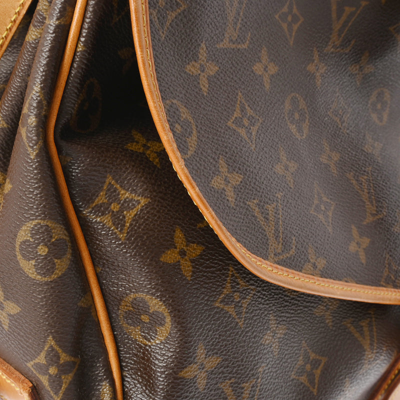 LOUIS VUITTON ルイヴィトン モノグラム ソミュール 35 ブラウン M42254 レディース モノグラムキャンバス ショルダーバッグ Bランク 中古 銀蔵