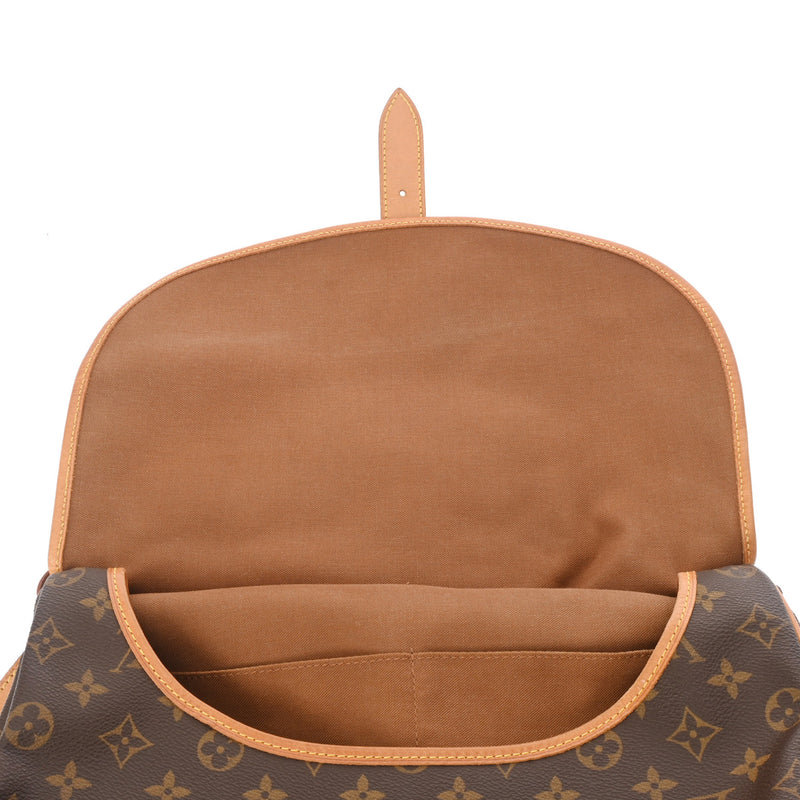 LOUIS VUITTON ルイヴィトン モノグラム ソミュール 35 ブラウン M42254 レディース モノグラムキャンバス ショルダーバッグ Bランク 中古 銀蔵