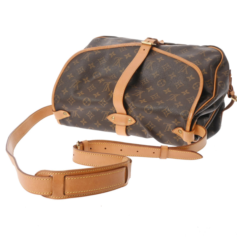 LOUIS VUITTON ルイヴィトン モノグラム ソミュール 35 ブラウン M42254 レディース モノグラムキャンバス ショルダーバッグ Bランク 中古 銀蔵