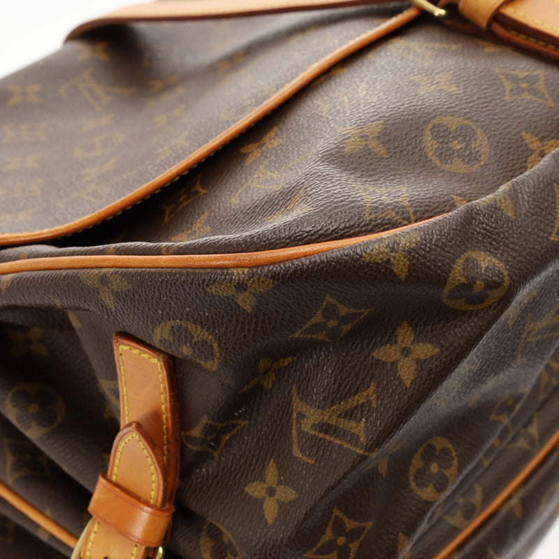 LOUIS VUITTON ルイヴィトン モノグラム ソミュール 35 ブラウン M42254 レディース モノグラムキャンバス ショルダーバッグ Bランク 中古 銀蔵