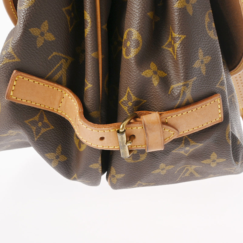 LOUIS VUITTON ルイヴィトン モノグラム ソミュール 35 ブラウン M42254 レディース モノグラムキャンバス ショルダーバッグ Bランク 中古 銀蔵