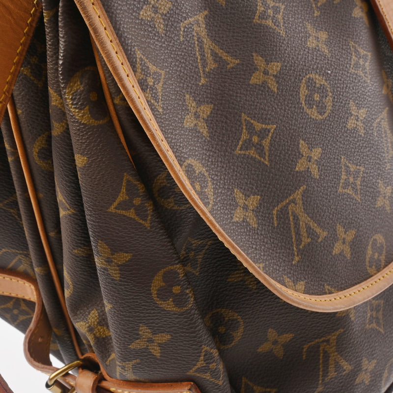 LOUIS VUITTON ルイヴィトン モノグラム ソミュール 35 ブラウン M42254 レディース モノグラムキャンバス ショルダーバッグ Bランク 中古 銀蔵