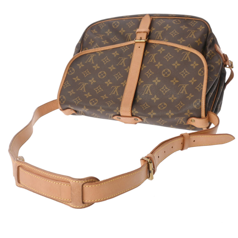 LOUIS VUITTON ルイヴィトン モノグラム ソミュール 35 ブラウン M42254 レディース モノグラムキャンバス ショルダーバッグ Bランク 中古 銀蔵