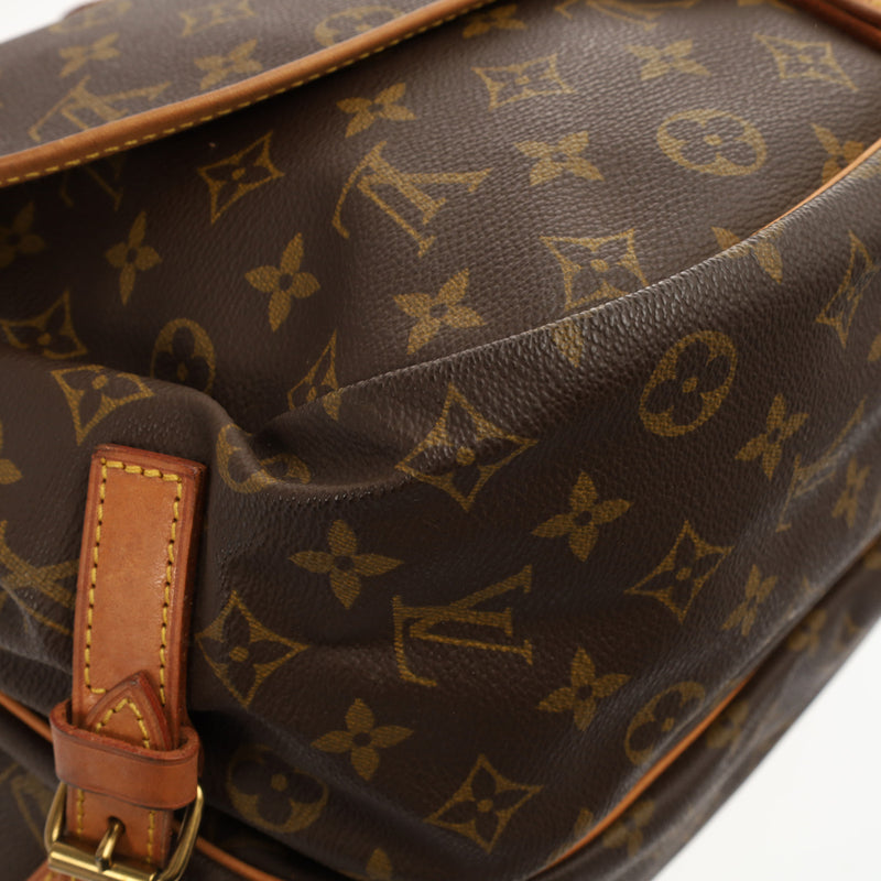 LOUIS VUITTON ルイヴィトン モノグラム ソミュール 35 ブラウン M42254 レディース モノグラムキャンバス ショルダーバッグ Bランク 中古 銀蔵