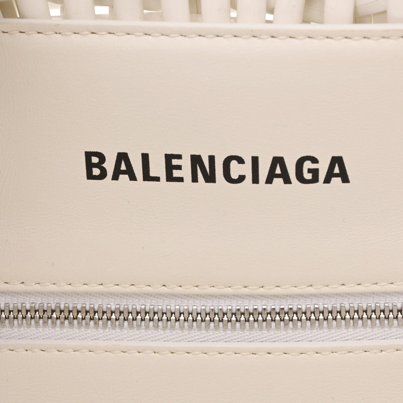 BALENCIAGA バレンシアガ ビストロ XS 2WAY ホワイト レディース エナメル ハンドバッグ Aランク 中古 銀蔵