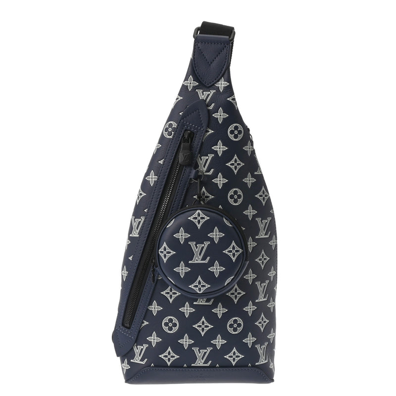 LOUIS VUITTON ルイヴィトン モノグラムシャドウ デュオス スリングバッグ ボディバッグ ネイビー M24751 メンズ レザー ショルダーバッグ 新品 銀蔵