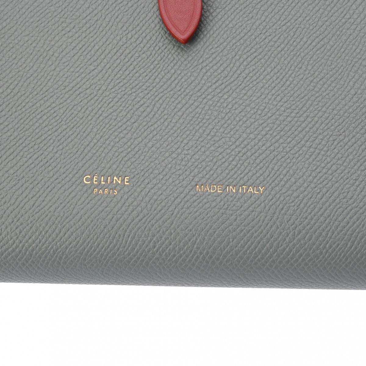 セリーヌラージ ストラップ ウォレット ブルーグレー/赤 レディース 長財布 CELINE 中古 – 銀蔵オンライン