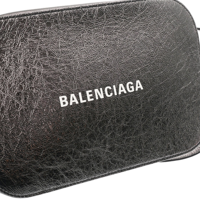 BALENCIAGA バレンシアガ エブリディ カメラバッグ シルバーメタリック レディース レザー ショルダーバッグ 新同 中古 銀蔵