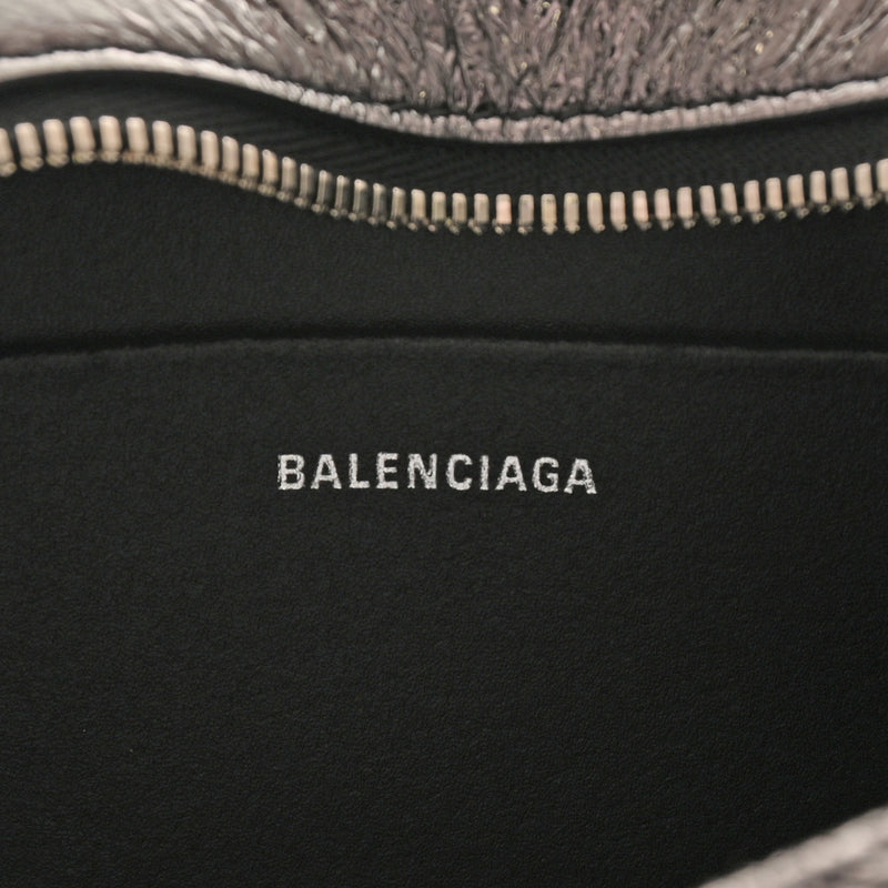 BALENCIAGA バレンシアガ エブリディ カメラバッグ シルバーメタリック レディース レザー ショルダーバッグ 新同 中古 銀蔵