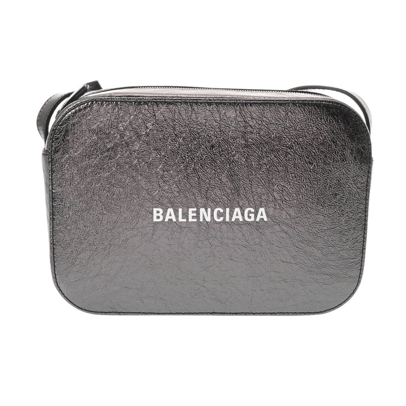 BALENCIAGA バレンシアガ エブリディ カメラバッグ シルバーメタリック レディース レザー ショルダーバッグ 新同 中古 銀蔵