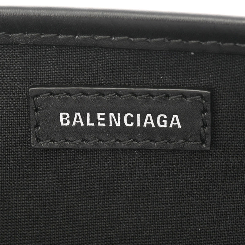 BALENCIAGA バレンシアガ ネイビーカバス S アイボリー/ブラック 339933 レディース キャンバス レザー ハンドバッグ ABランク 中古 銀蔵