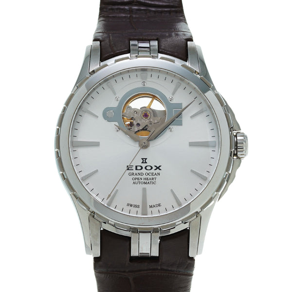 エドックス グランドオーシャン オープンハート 85008 シルバー メンズ 腕時計 自動巻き 銀蔵