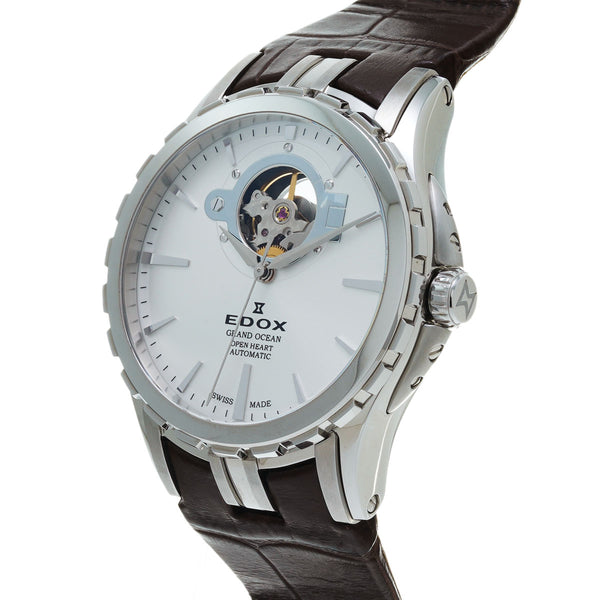 エドックス グランドオーシャン オープンハート 85008 シルバー メンズ 腕時計 自動巻き 銀蔵