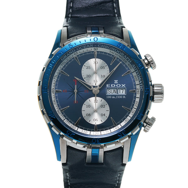 エドックス グランドオーシャン 01121 ブルー メンズ 腕時計 自動巻き 銀蔵