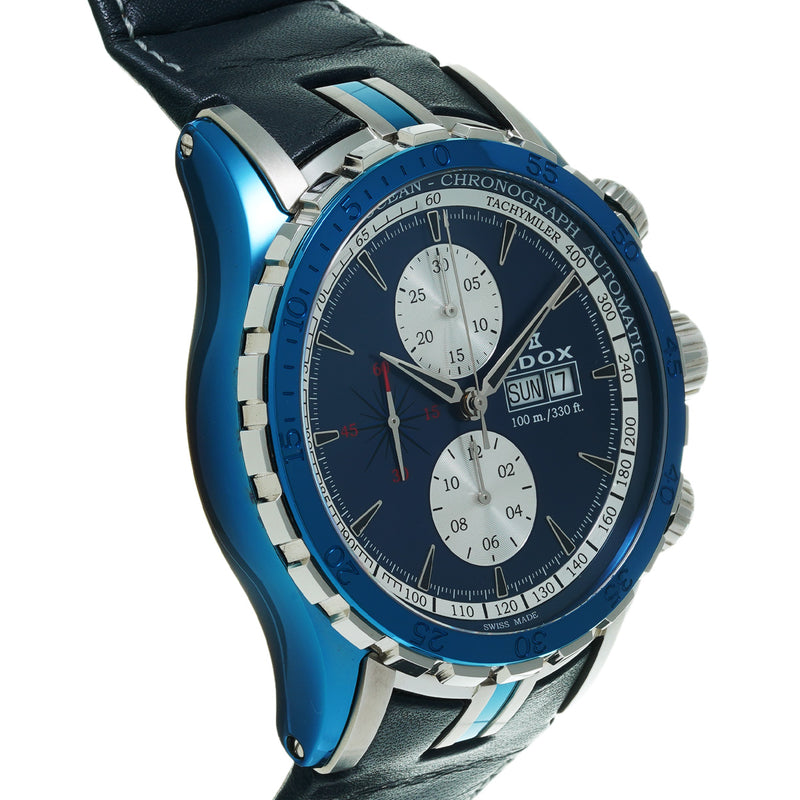 エドックス グランドオーシャン 01121 ブルー メンズ 腕時計 自動巻き 銀蔵