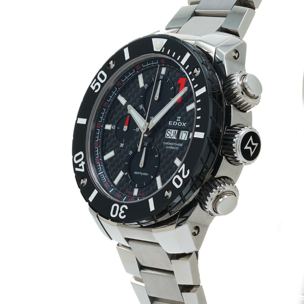 エドックス クラス1 クロノオフショア 01115 ブラック メンズ 腕時計 自動巻き 銀蔵