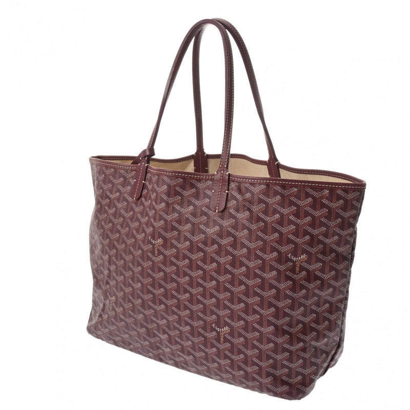 GOYARD ゴヤール サンルイ PM ヘリボーン ワインレッド レディース PVC/レザー トートバッグ Bランク 中古 銀蔵