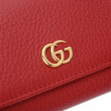 GUCCI グッチ GGマーモント 三つ折両面財布 レッド 474746 レディース レザー 三つ折り財布 Aランク 中古 銀蔵