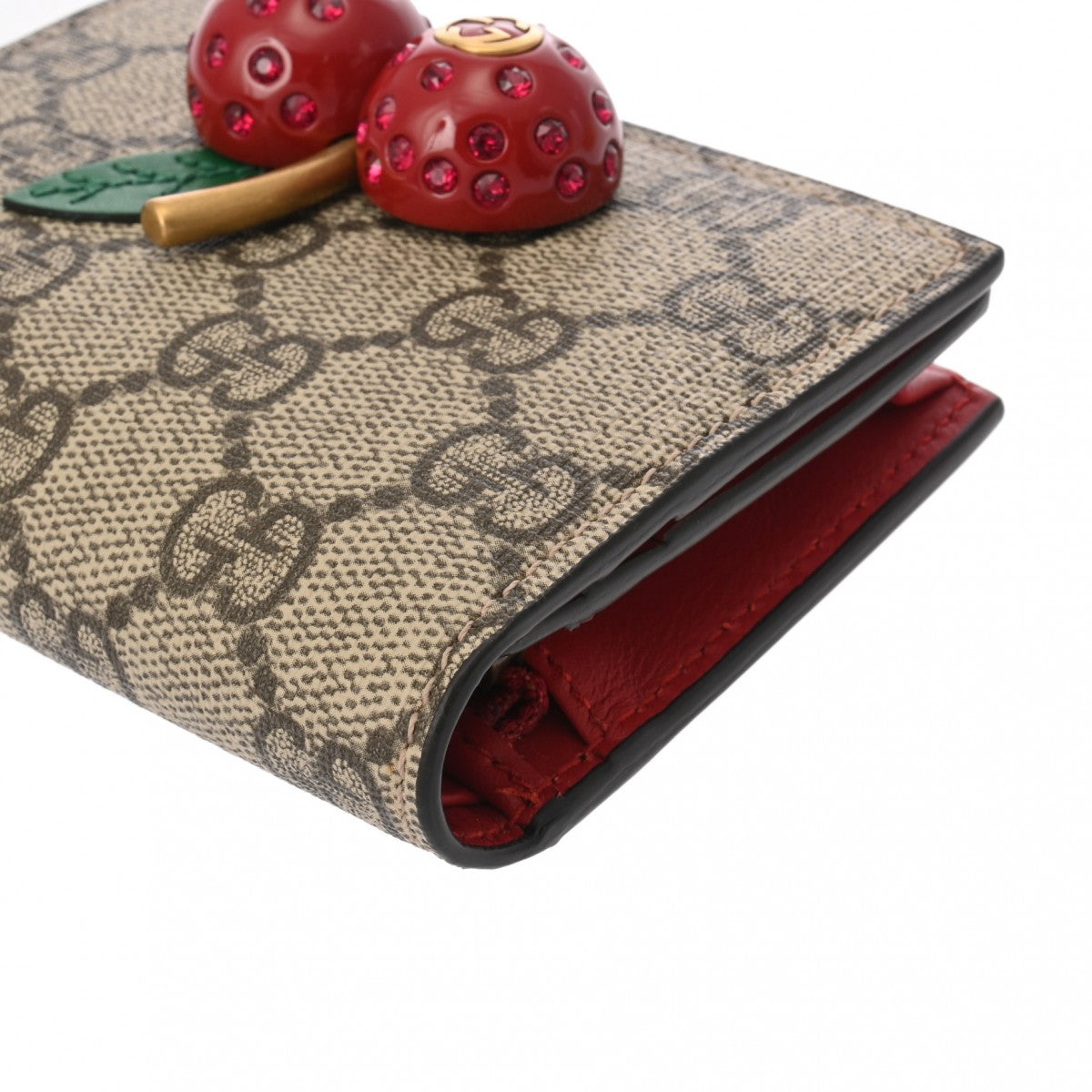 グッチチェリー ベージュ系/赤 レディース GGスプリームキャンバス 二