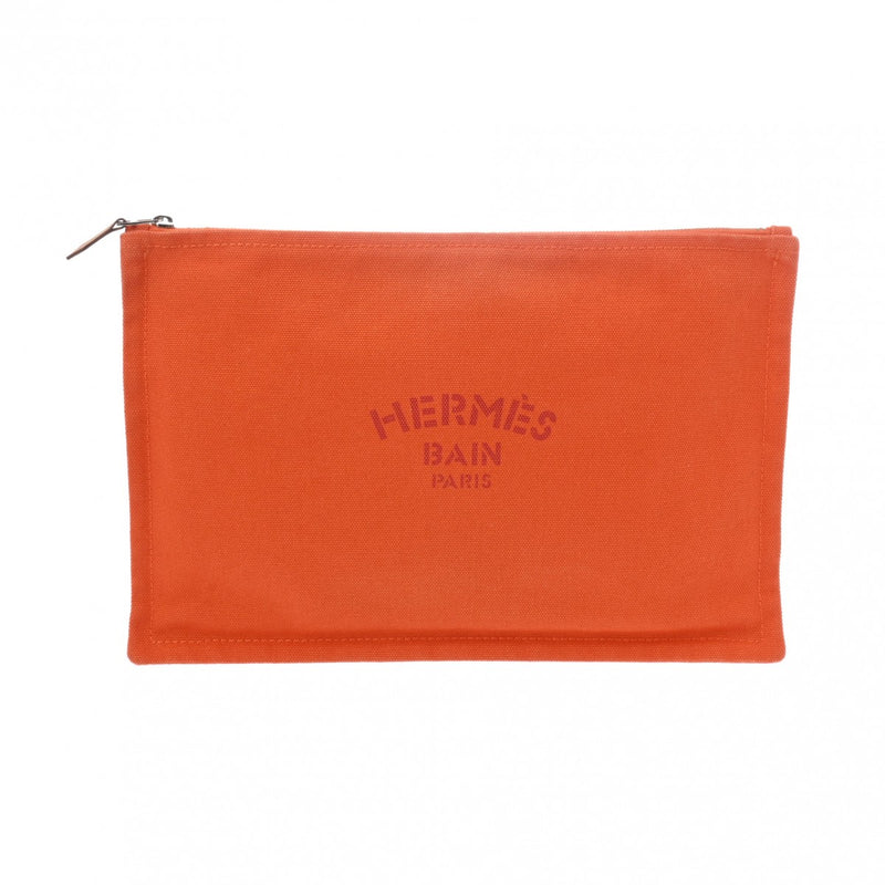 HERMES エルメス フラットポーチ GM ヨッティング フー レディース コットン ポーチ Aランク 中古 銀蔵