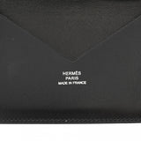 HERMES エルメス ブラック □L刻印(2008年頃) ユニセックス ボックスカーフ カードケース ABランク 中古 銀蔵