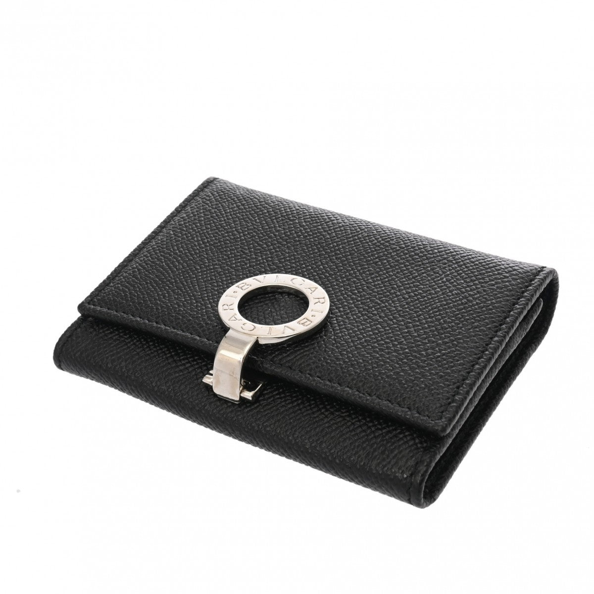未使用品　箱付き　BVLGARI ブルガリ　二つ折り財布　レザー　ブラック BVLGARI（ブルガリ） 財布 長財布 ブランド 二つ折り 本革 レザー